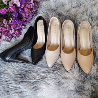 YA03:*(จากไทย)©️คัทชู©️หัวแหลม เสริมหน้า1ซม.ส้นเรียวสูง 3.5น…