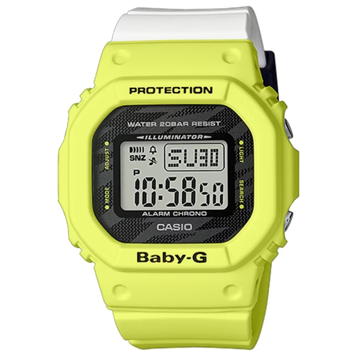 Baby-G นาฬิกาข้อมือผู้หญิง สายเรซิ่น สีเหลือง-ขาว รุ่น BGD-560,BGD-560TG,BGD-560TG-9DR
