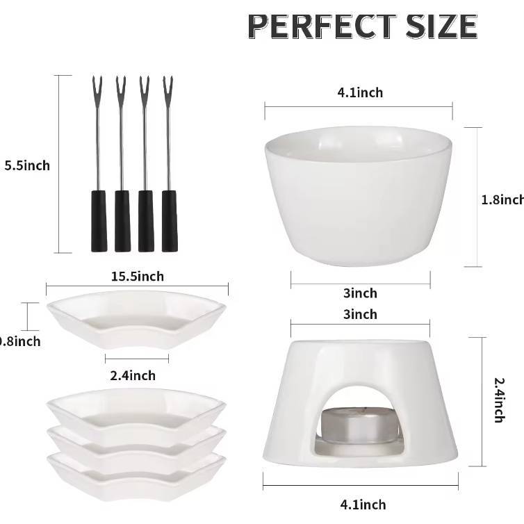 ชุดเสริฟฟองดูว์ ช็อคโกแลตฟองดู เซรามิก 4ชิ้น📌 มีพร้อมส่ง - รูปที่ 6