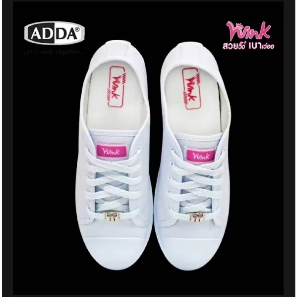 ADDA NEW 2025 รองเท้าผ้าใบนักเรียนแบบผูกเชือก สวย เบา วิ๊ง รุ่น 41H20