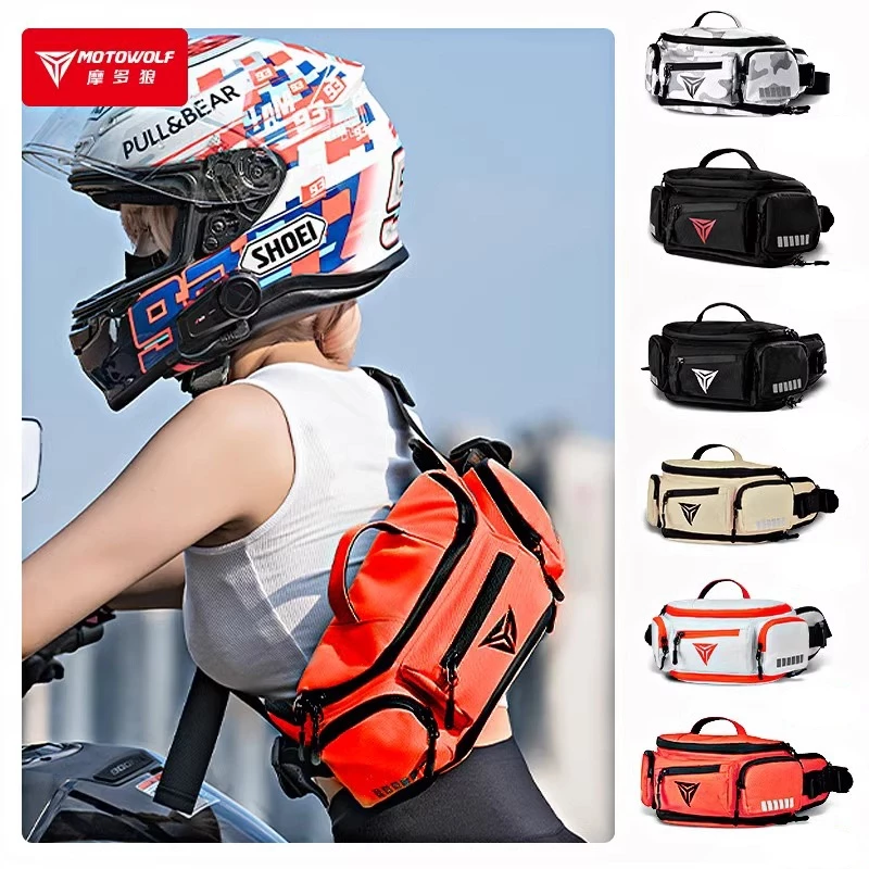 Motowolf กระเป๋าคาดเอวมอเตอร์ไซค์กันน้ําผ้า Oxford ทนทานอเนกประสงค์ All Terrain กระเป๋าคาดเอวสําหรับการปั่นจักรยานวิบากและการผจญภัยกลางแจ้ง