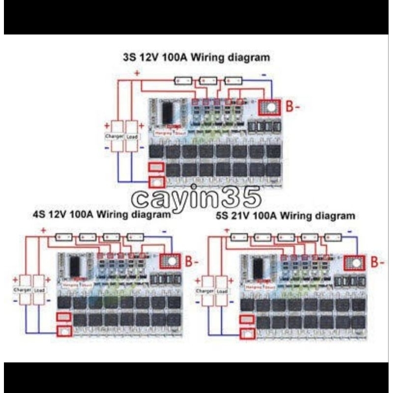 3s 4s 5s BMS 3.7 V 100A Li-Ion Lithium Battery