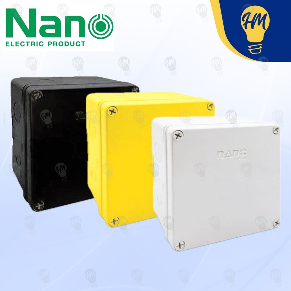 Nano กล่องกันไฟ รุ่น 204 6x6 สีขาว เหลือง ดำ