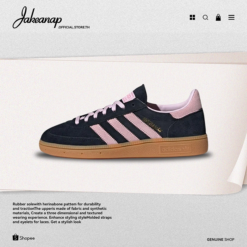 Adidas Originals Handball Spezial Core Black Clear Pink Gum Women's IE5897 [ ของแท้100% ]