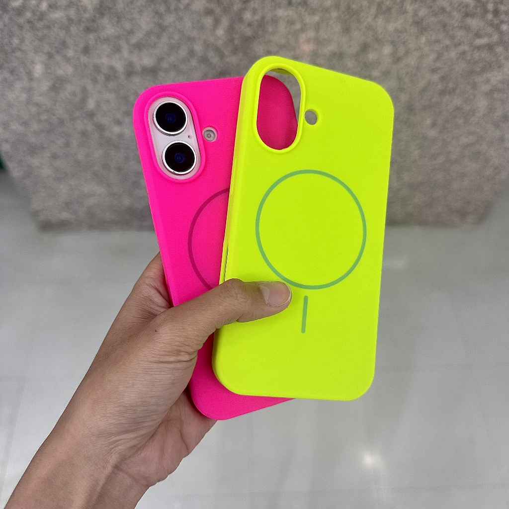 เคส Silicone Magnetic แม่เหล็ก สีนีออน ชมพู-เขียว บุกำมะหยี่-สีพื้น เคสซิลิโคน TPU - รูปที่ 2