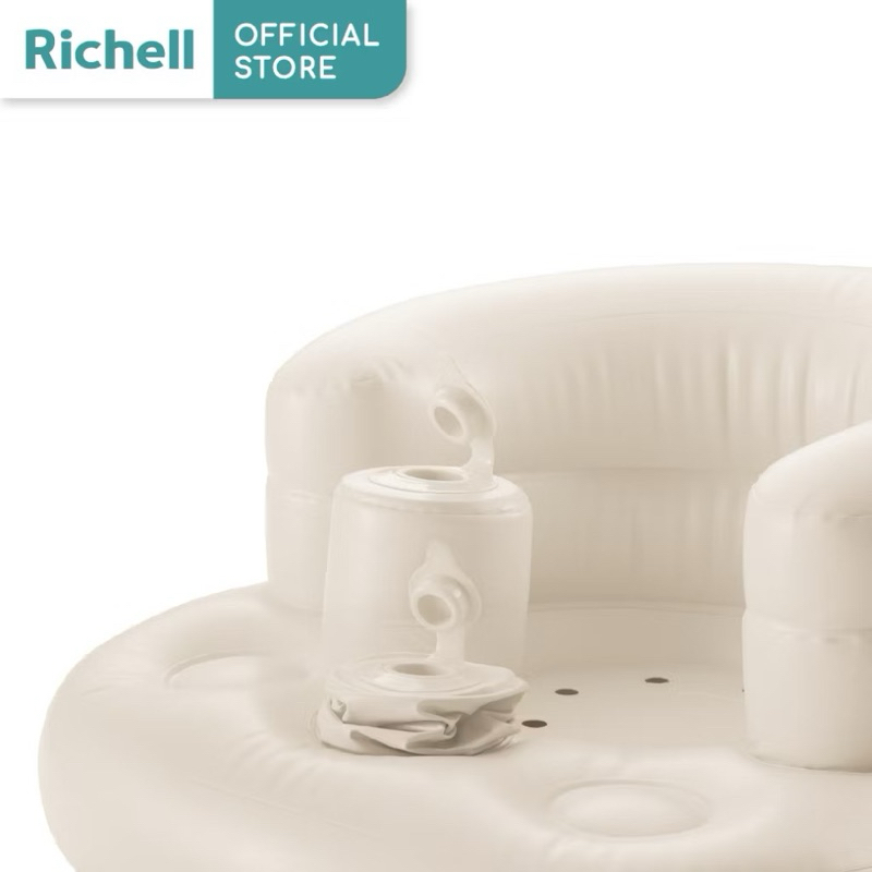 Richell (ริเชล) เก้าอี้ฝึกหัดนั่งแบบลอยน้ำได้ รุ่นใหม่ เก้าอี้ปั๊มลมได้ในตัว Airy Chair Green