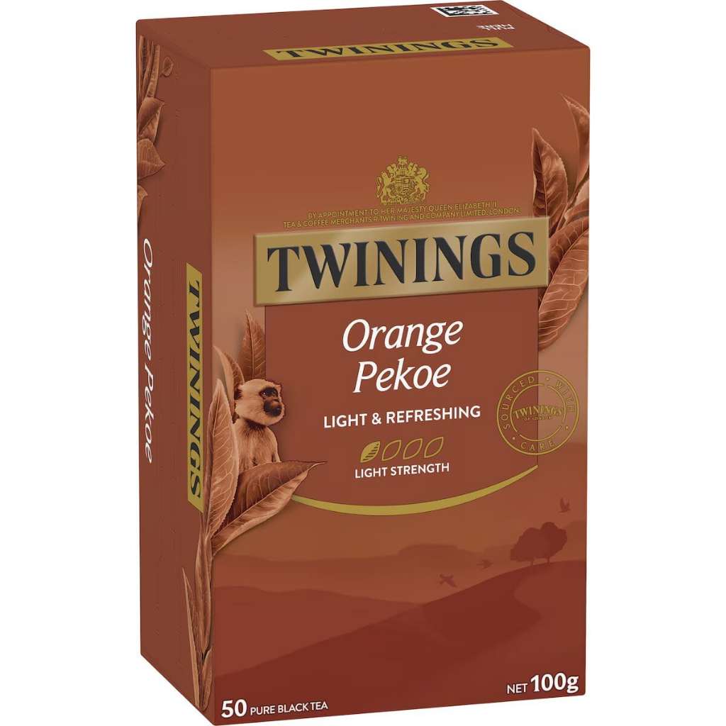 Twinings Orange Pekoe Tea Bags 50 Pack (NOT Individually wrapped) ทไวนิงส์ ชาออเรนจ์ เปโก 50 ถุง (ชาไม่มีซองบรรจุแยก)