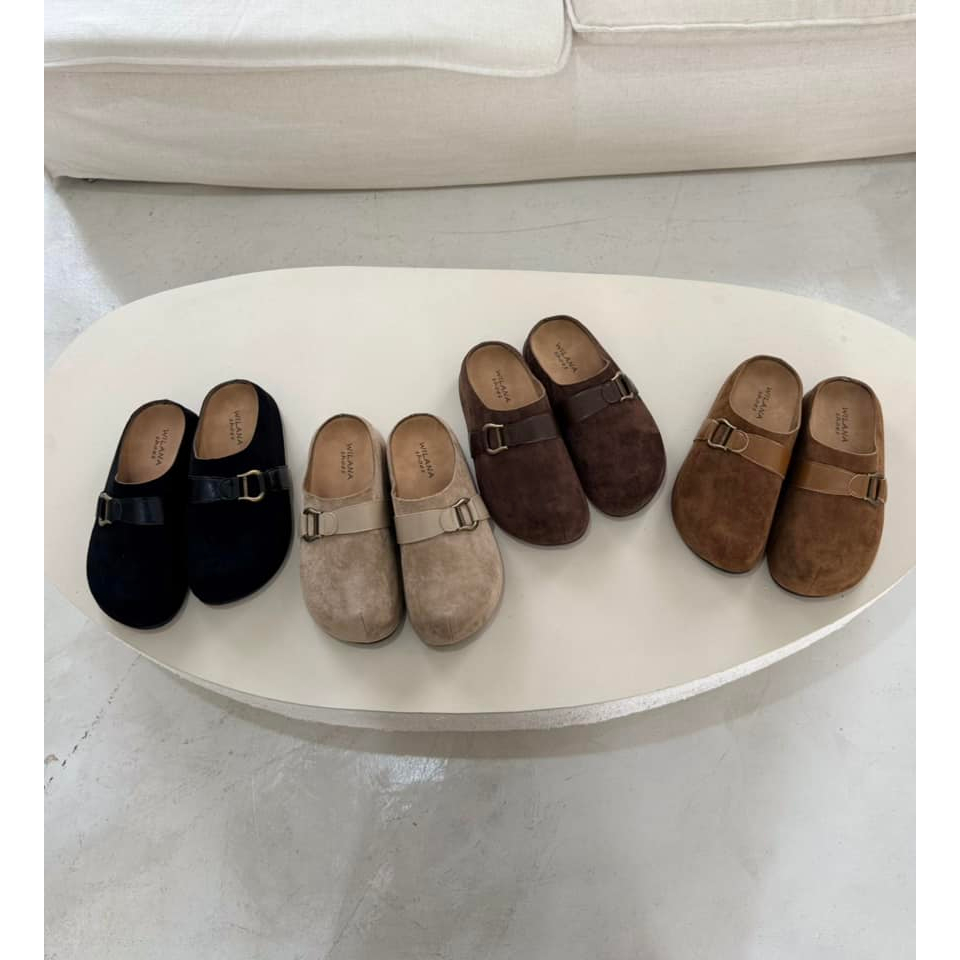 [📢แจกคูปองในไลฟ์/วิดีโอ30%]25twentyfives - H29 รองเท้าปิดหน้าหัวโตสไตล์เกาหลี สูง1.5นิ้ว wilana