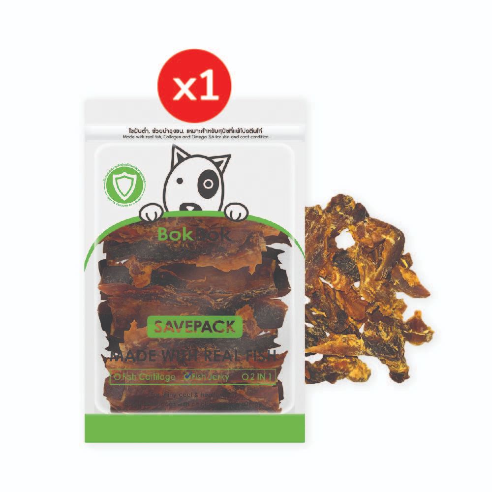 Bok Bok ขนมหมา หมา ขนมสุนัข สัตว์เลี้ยง เนื้อปลาอบแห้ง 300 กรัม 1 ซอง แพ้ไก่กินได้ ขัดฟัน