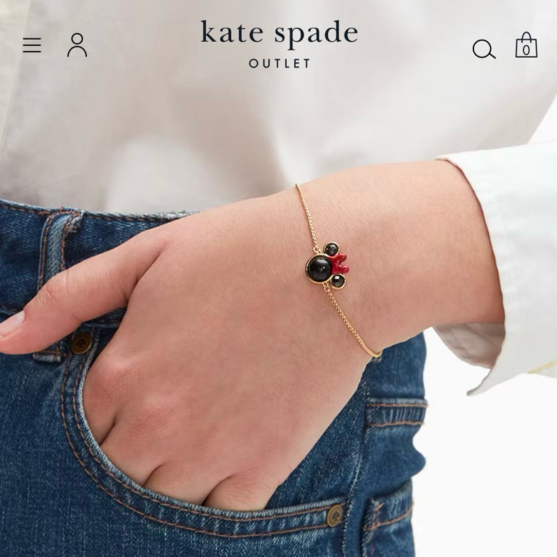 🍀พร้อมส่งในไทย สร้อยข้อมือ Kate Spade Disney X Kate Spade New York Minnie Slider Bracelet แท้ 100%