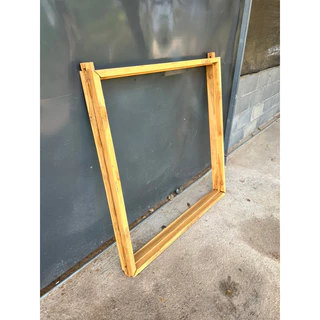 หน้าต่างบานคู่ 50x100 cm 2 บาน+ วงกบ 100x100 cm ทำจากไม้สักแท้ หน้าต่างบานทึบ หน้าต่างสายฝน