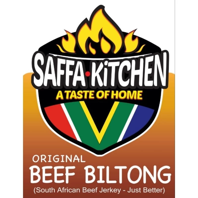 Saffas Kitchen. Traditional beef biltong Sliced.