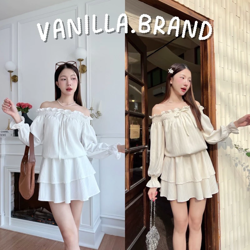 เดรสปาดไหล่แขนยาว -ttm / VB0513