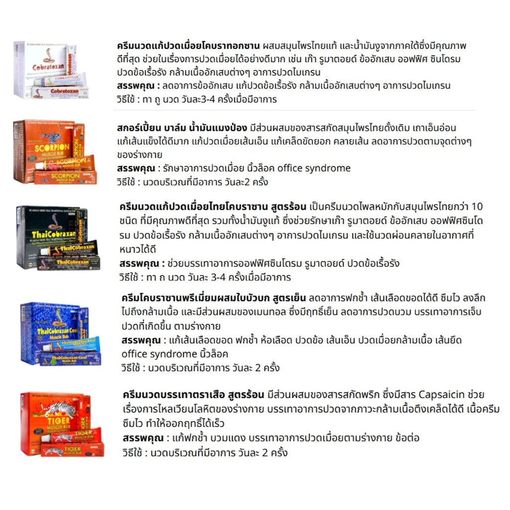 Thaicobraxan Cool สูตรเย็น ปวดเมื่อย เส้นตึง กล้ามเนื้ออักเสบ ด้วยพลังสมุนไพรไทยผสมใบบัวบก ราคา ถูกที่สุด ดีลบีเคเค แกลเลอรีภาพที่ 2