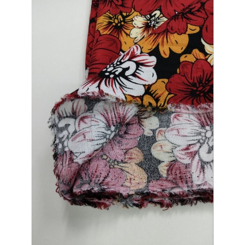 ผ้าสปัน ผ้าแมมเบิร์ต เนื้อนิ่มมาก ลาย Dahlia ชุด 2 สี รูปที่ 7