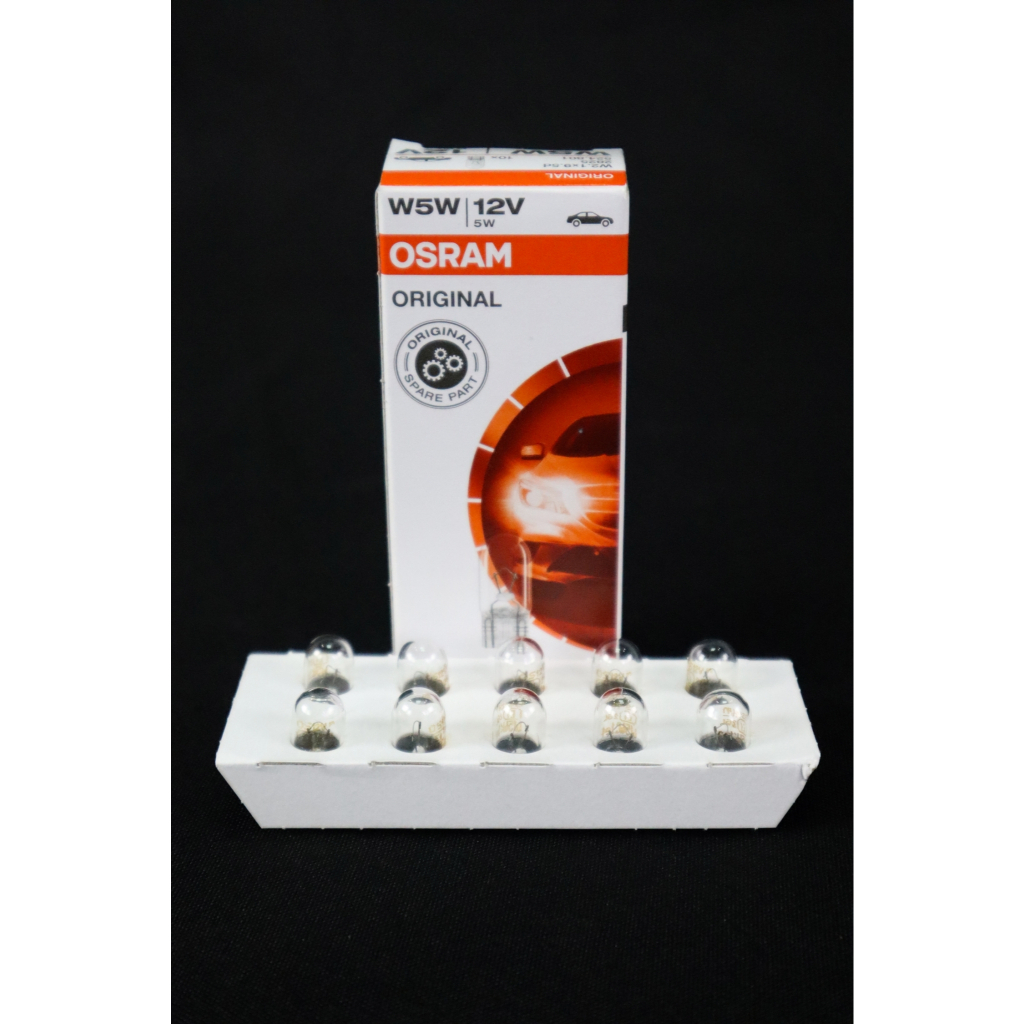 OSRAM  หลอดไฟเสียบเล็ก Osram T10 w5w 12v 5w  10 ดวง (2825)