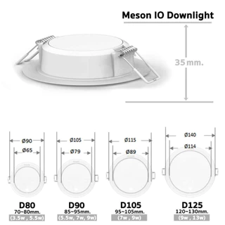 โคมไฟดาวน์ไลท์ Philips 9W,13W,17W,21W,24W LED Downlight ฝังฝ้า 11.5/14/16.5/19/21.5 ซม.( IO Downlight ) *รุ่นใหม่