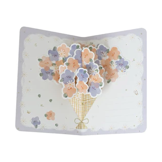 SHOP21 > การ์ดอวยพรช่อดอกไม้ ทุกเทศกาล แบบpop up พร้อมซองน้ำตาล (AI)