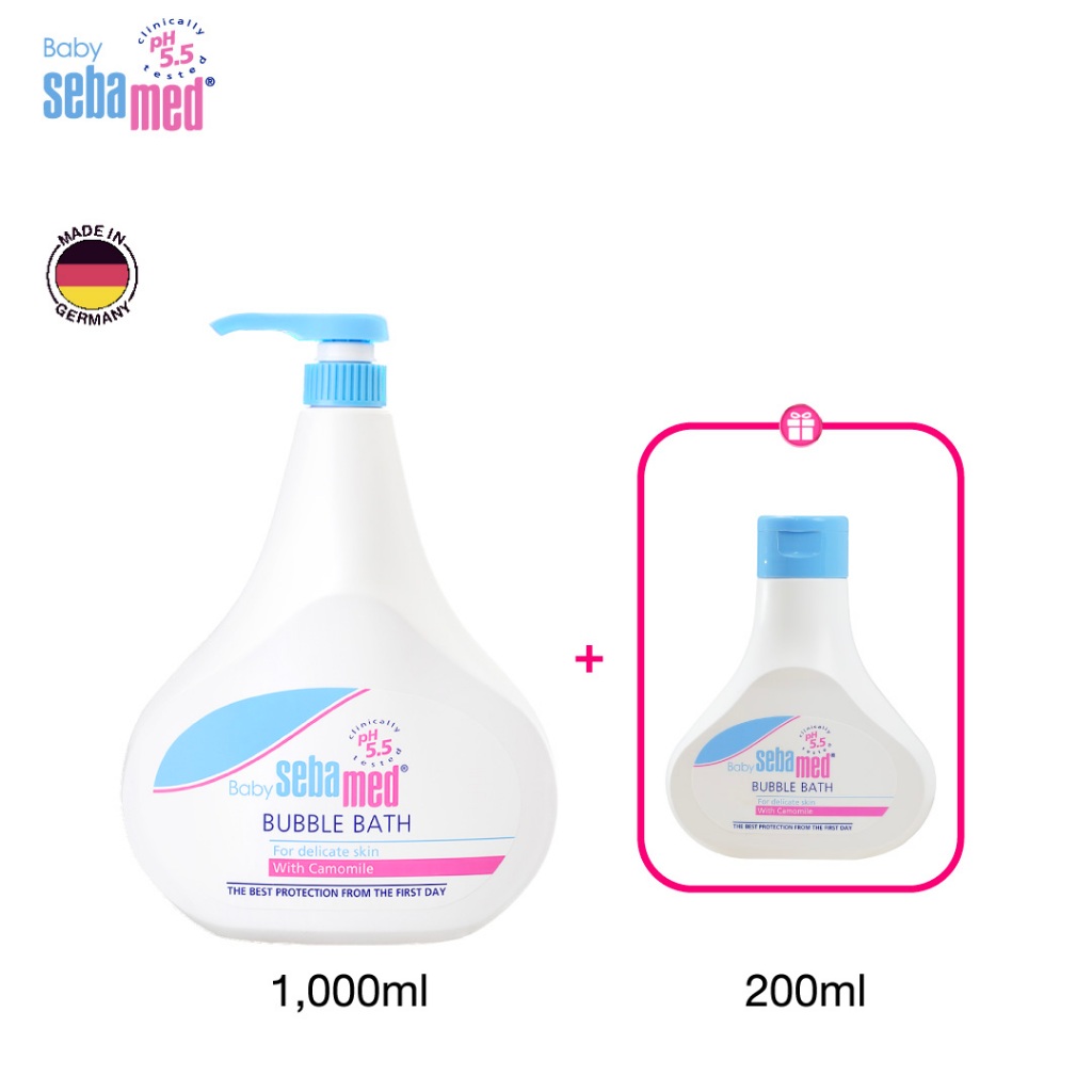 เซ็ตคุ้ม 1+1: SEBAMED BABY BUBBLE BATH 1000ML & BABY BUBBLE BATH 200ML