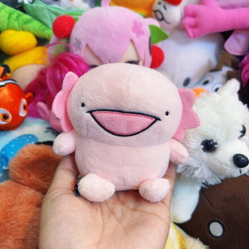 ตุ๊กตาซาลาแมนเดอร์ สีชมพู แอกโซลอเติล ตุ๊กตาสัตว์ทะเล axolotl animals Plush toy