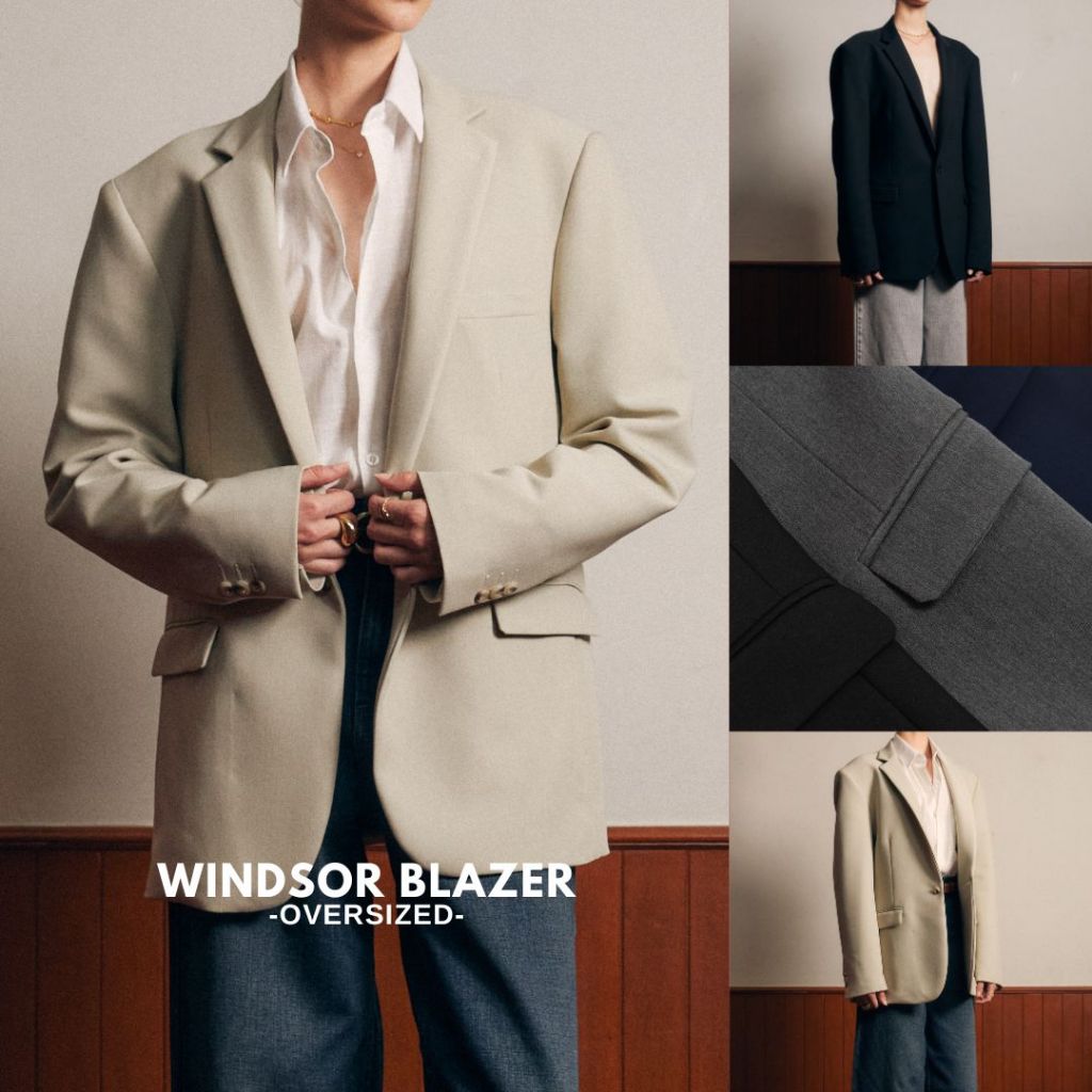 CU [3สี] รุ่น Windsor Blazer เสื้อสูท เสื้อเบลเซอร์ สี BLACK / GREY / NAVY