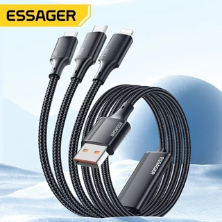 ESSAGER สายชาร์จ Type C Micro Ios Fsat 3 In 1 สําหรับ Huawei Samsung 7A 100W JJ01/JJ03