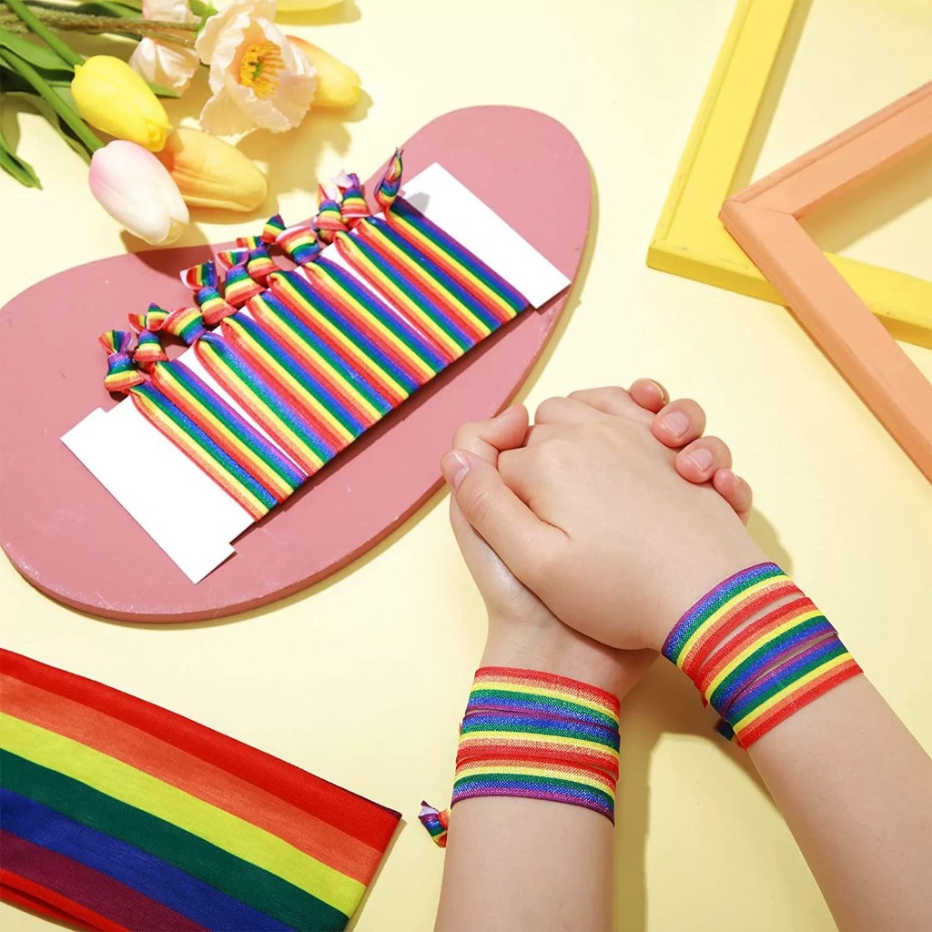 กำไรข้อมือ LGBTQ สายรุ้ง แฟชั่น  Rainbow LGBT PRIDE LGBTQ Bracelet