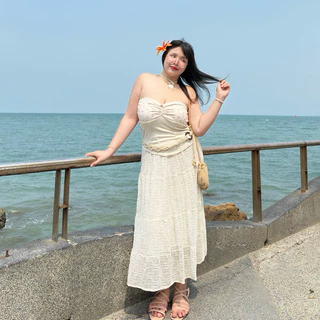 Thua ngok Skirt (กระโปรงยาวน้องถั่วงอก) ผ้าลูกไม้ยืด 🍦🥜 กระโปรงสาวอวบอ้วน | Geebeety