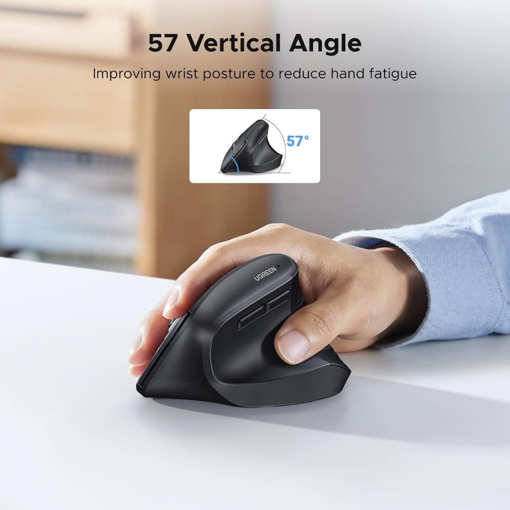 UGREEN เมาส์ไร้สาย Wireless Vertical Ergonomic mouse เมาส์เพื่อสุขภาพ เมาส์แนวตั้งไร้สาย รุ่น M571
