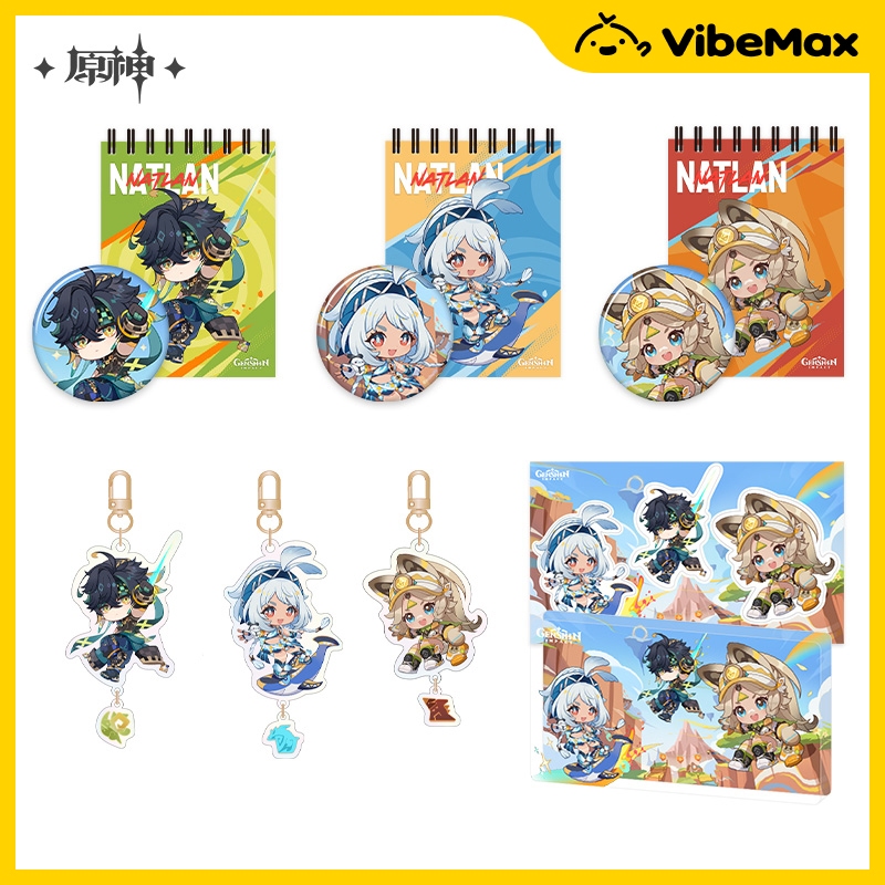 [ พร้อมส่ง Official] Genshin Impact สินค้า ซีรีย์ Blaze to Natlan Chibi เข็มกลัด พวงกุญแจ สมุดโน๊ต แม่เหล็กติดตู้เย็น