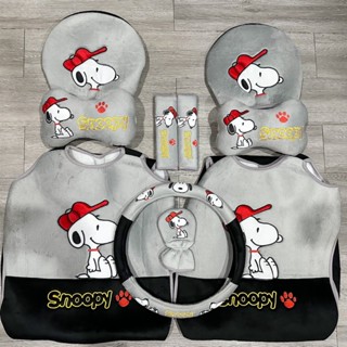 ❤️️ ชุดหุ้มเบาะรถยนต์ลายสนูปปี้ Snoopy ( เบาะนั่งสีดำ ) ❤️️ …