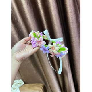 มงกุฏดอกไม้🌸🌺สีชมพูม่วง