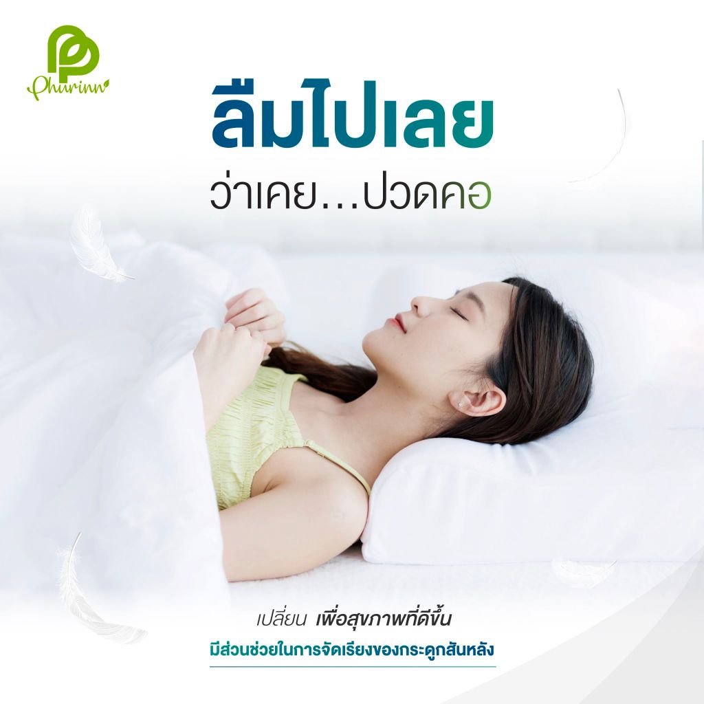 Phurinn Pillow-CT หมอน หมอนยางพารา หมอนสุขภาพ ไม่ปวดคอ ลดกรน ออฟฟิตซินโดรม รูปที่ 2