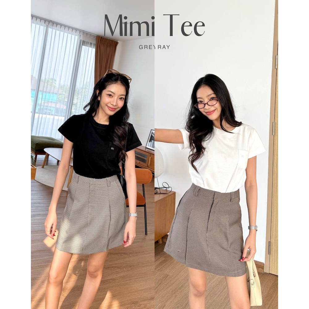 Mimi Tee 🧃เสื้อยืดทรง slim fit ผ้าคอตตอนแท้ 100% เนื้อหนานุ่ม ผ้าไม่บาง ไม่เห็นชั้นใน