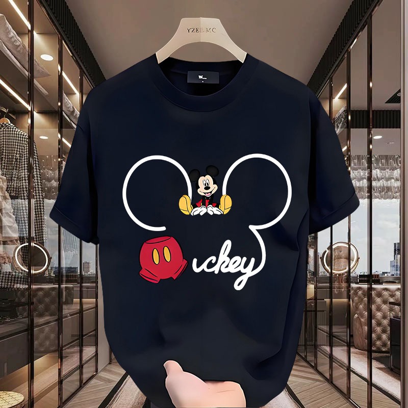 D1062เสื้อยืดแขนสั้นลายมิกกี้เม้าส์  ผ้านุ่มยืดได้ใส่สบายฯ ลายแฟชั่นนานาชาติ ปลีก-ส่ง