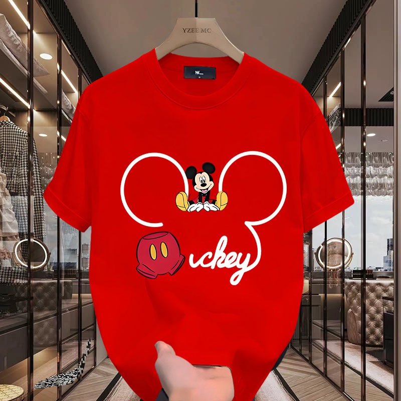 D1062เสื้อยืดแขนสั้นลายมิกกี้เม้าส์  ผ้านุ่มยืดได้ใส่สบายฯ ลายแฟชั่นนานาชาติ ปลีก-ส่ง