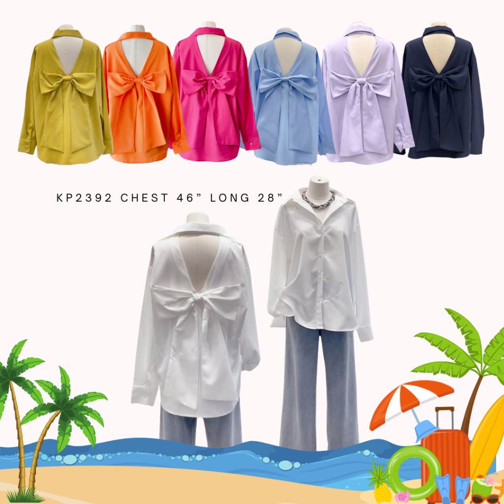 อก46“เชิ้ตโบว์เว้าหลัง เสื้อเชิ้ตแขนยาวทรง over size สวยไม่ซ้ำใครแน่นอน ใส่ได้ทุกโอกาส ต้องจัดนะค่าาาา🎀-2392