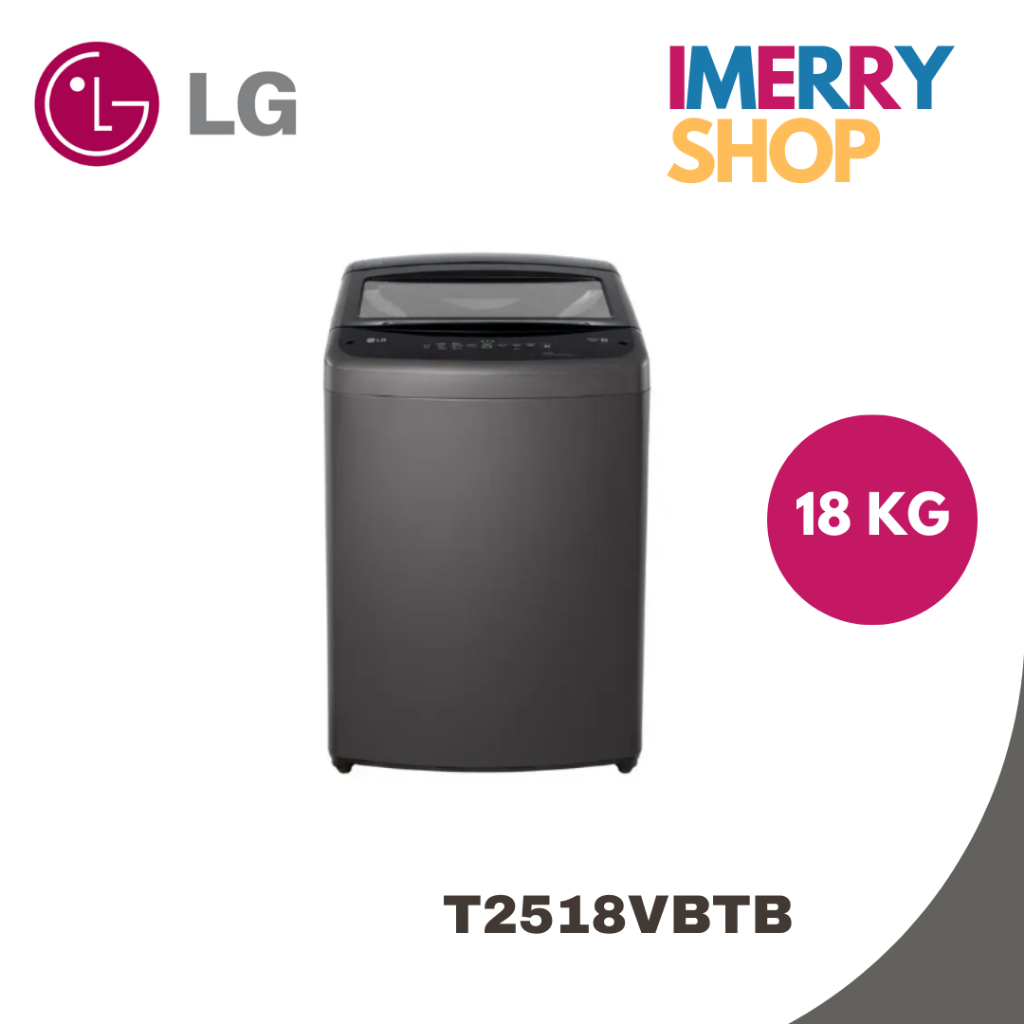 LG เครื่องซักผ้าฝาบน ระบบ Smart Inverter ความจุ 18 กก. พร้อม TurboDrum รุ่น T2518VBTB