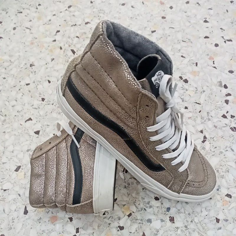 VANS Sk8-Hi Gold Metallic Sneakers High Top Lace Up