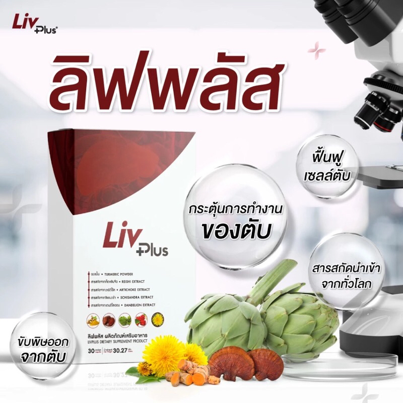 Liv plus ลิฟพลัส ผลิตภัณฑ์เสริมอาหาร 10แคปซูล (1 กล่องบรรจุ5ซอง ซองละ2แคปซูล)