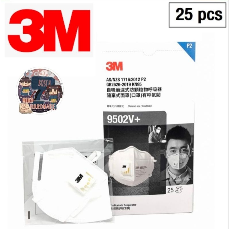 3M 9502V หน้ากากอนามัย KN95 กัน PM2.5 ของแท้100%