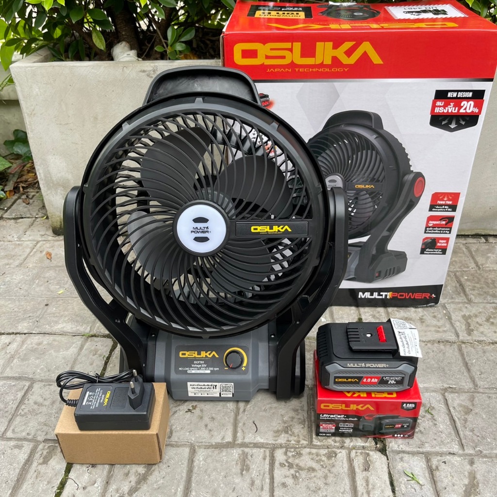 ถูกสุด   แรงขึ้น20% พัดลมพกพา OSUKA 9 นิ้ว  OCF-761 20V พัดลมไร้สาย พัดลมแบตเตอรี่ พัดลมตั้งโต๊ะ พัด