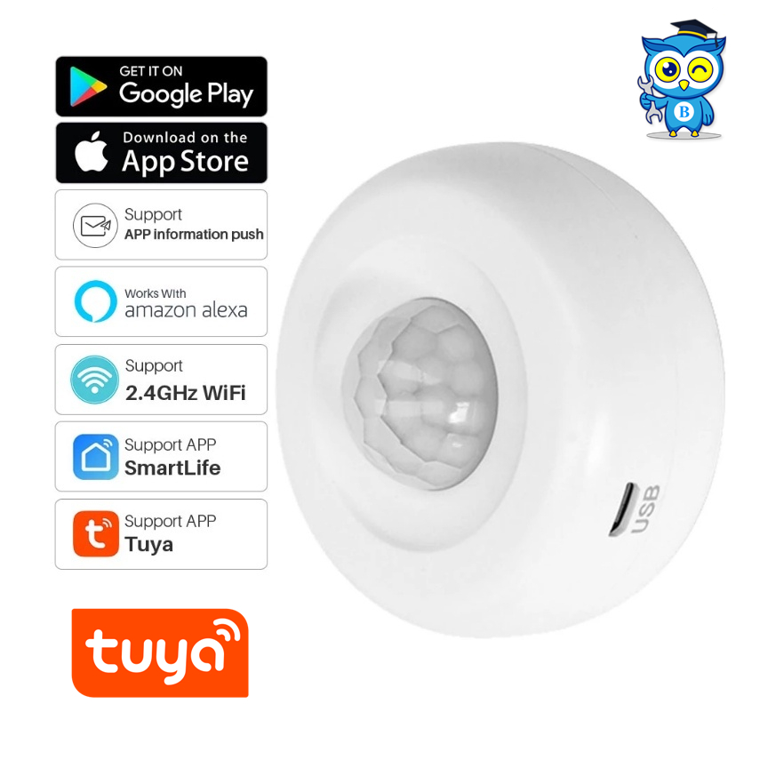 Tuya PIR-LR03 สมาร์ท WiFi PIR Motion Detector เซ็นเซอร์อินฟราเรดการเคลื่อนไหว Body Sensor ทำงานร่