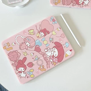 🪐24 ชั่วโมงเคส🪐เคสไอแพด Air7 Air6 Gen11 ที่ใส่ปากกา My Melody เคสiPadหมุน 360° Gen9 Pro11 2024 MINI7