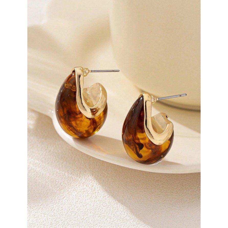 (Pantone 2025) KYM.vibes - mori brown earrings ต่างหูสีน้ำตาล