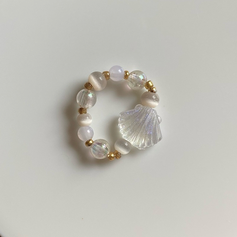 coocoabutter - แหวนลูกปัด หอย แฮนด์เมด