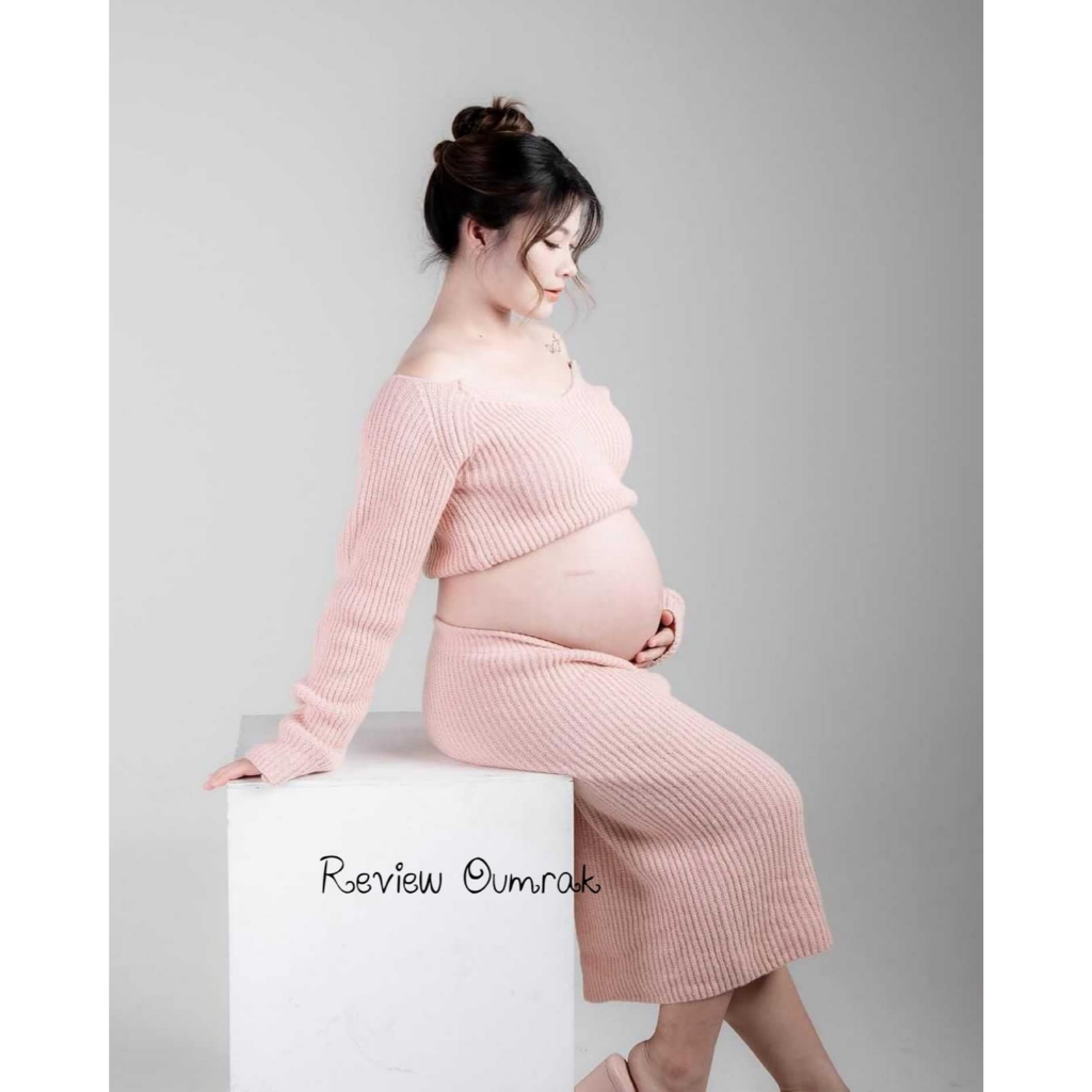 ( STUDIO 2 ชิ้น )เซ็ต เสื้อ + กระโปรง ผ้าไหมพรมถัก P054