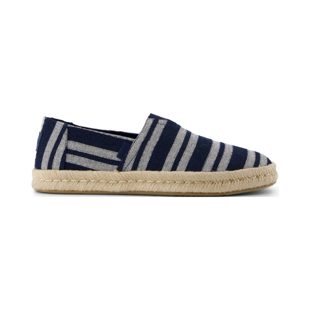 TOMS รองเท้าลำลองผู้ชาย สลิปออน รุ่น Alpargata Rope 2.0 Navy Beach Stripe (CE) รองเท้าลิขสิทธิ์แท้