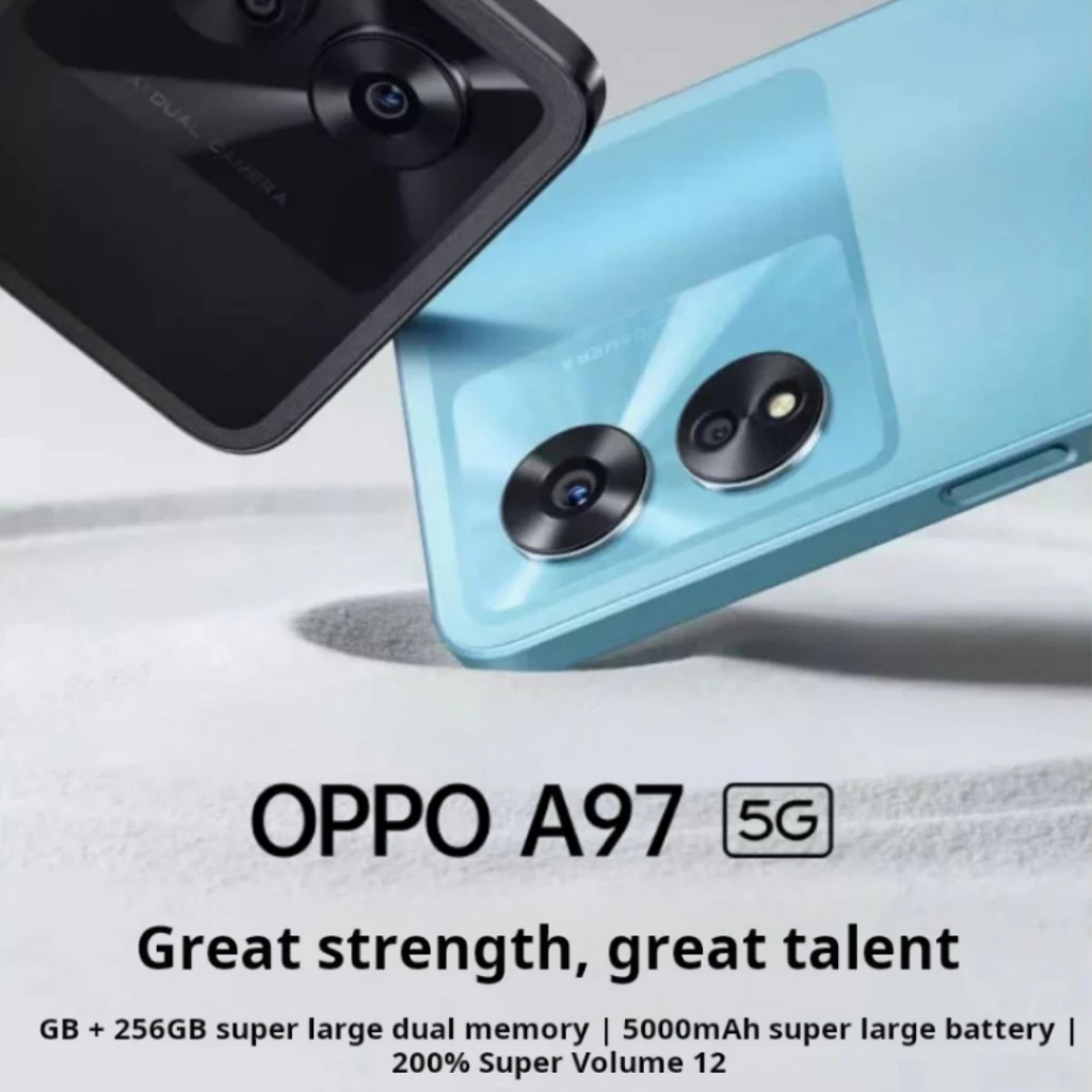 OPPO A97 5G (8GB RAM+256GB ROM) โทรศัพท์มือถือ หน้าจอใหญ่ 120Hz กล้องหลักAI 64 MP ชาร์จไว 67W SUPERV