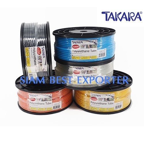 4*2.5-12*8 mm. สายลมพียู สายลม สายPU อย่างดี รับประกันคุณภาพ ราคาต่อ 1 ม้วน ″TAKARA″ (100M./ROLL)